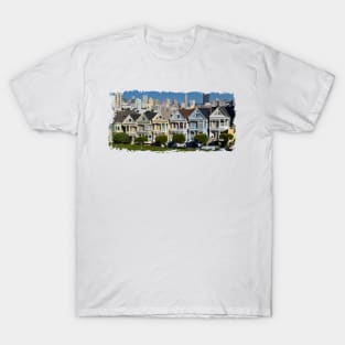 Painted Ladies - Old Victorian houses San Francisco T-Shirt